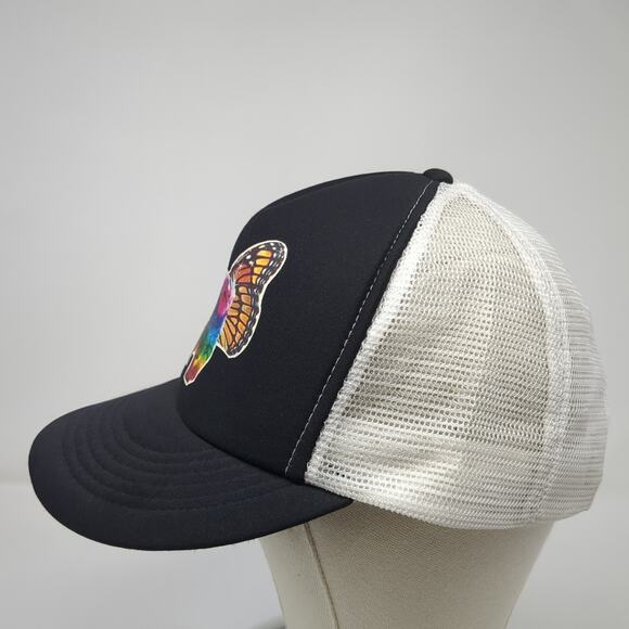 Butterfly Unicorn Snapback Trucker Hat Black One Size Adjustable Polyester Cobra - Picture 3 of 10